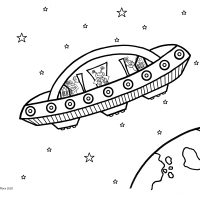 Flying Saucer Colouring Picture
